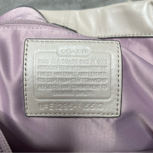 Coach Ashley Carry All Shoulder Bag in Pearl with Matching Wallet F15513 Set - Picture 10 of 16